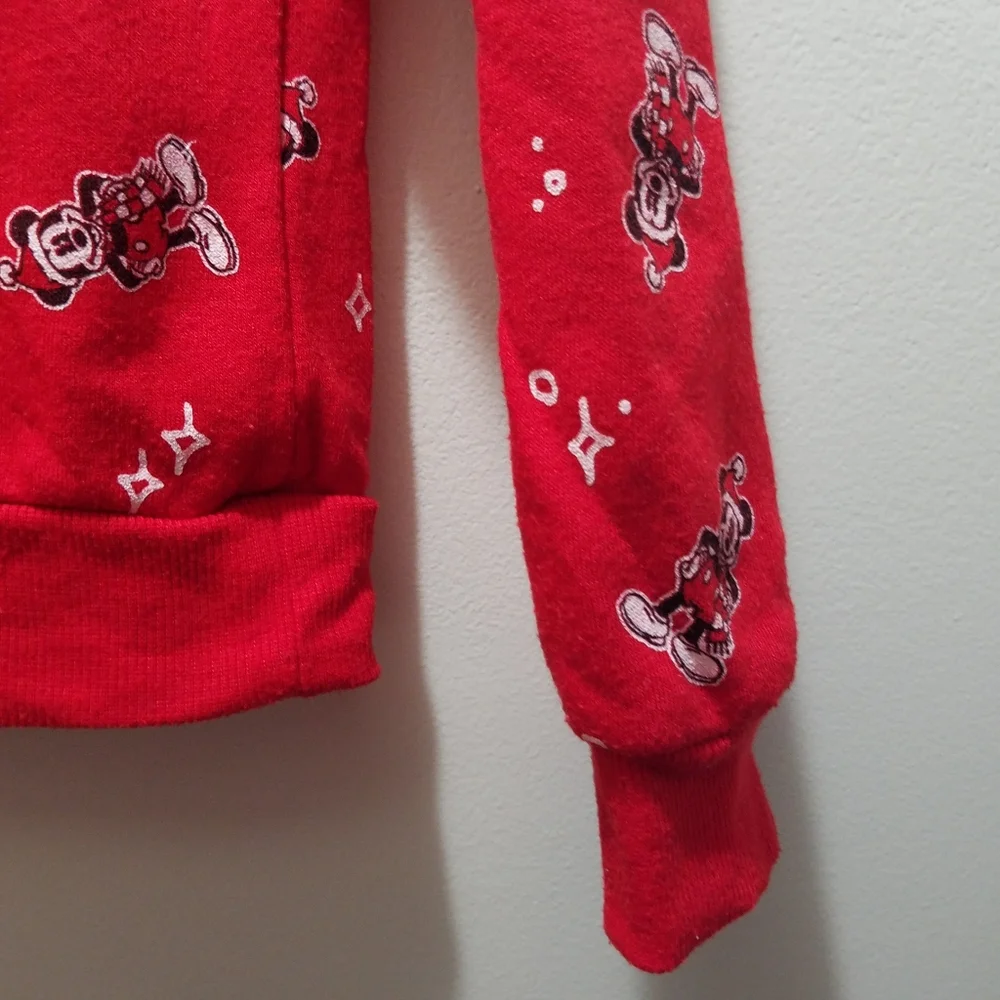 Disney Santa Mickey Mouse Red Kids XL 16 Sweatshirt Christmas Holiday Festive